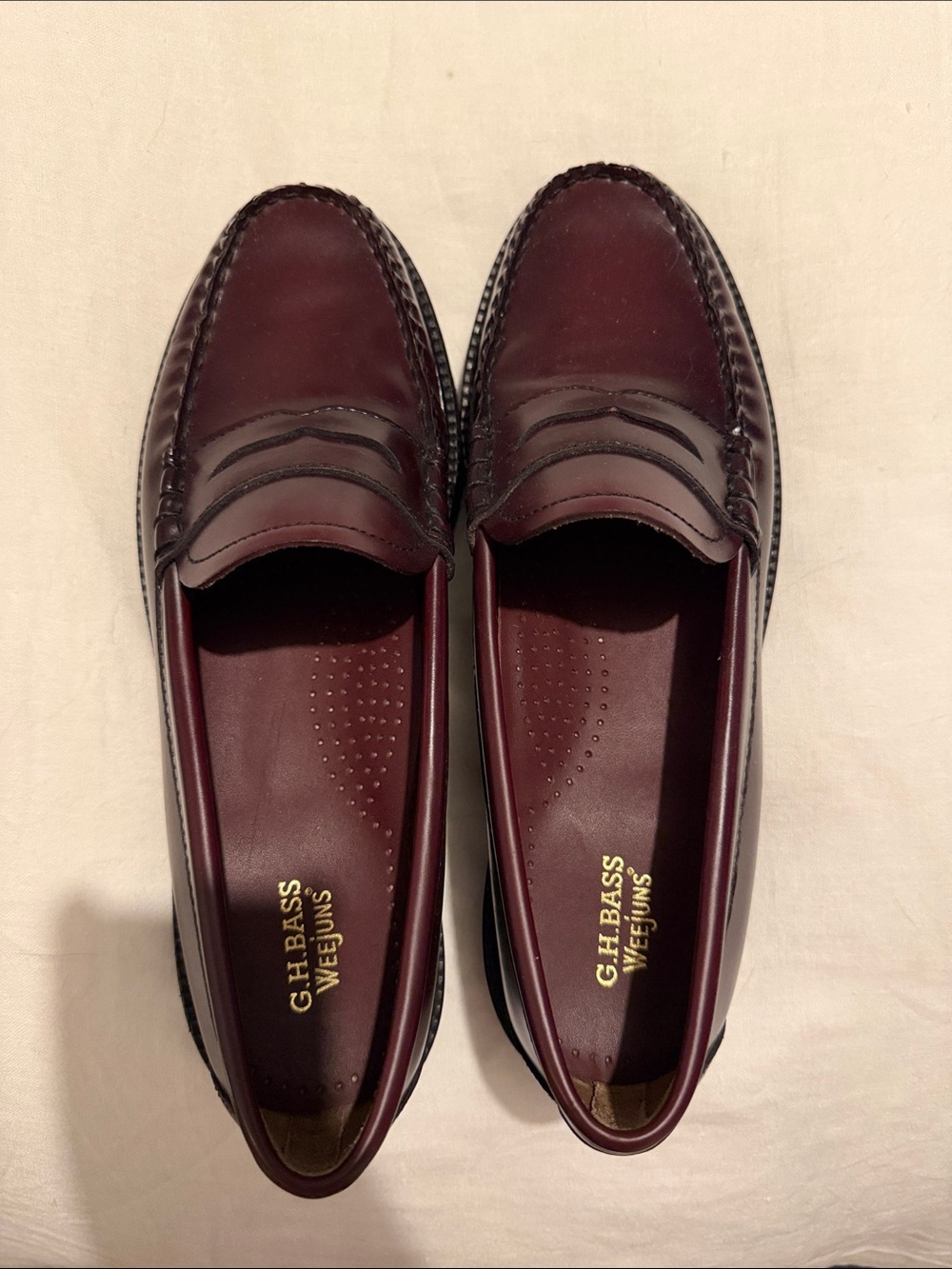 G.H. Bass & Co. Burgundy Leather Penny Loafers